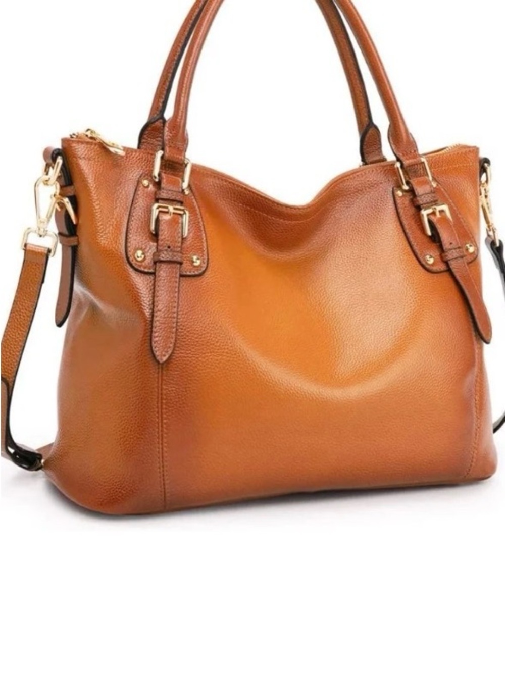 Women's Shoulder Tote Bag in Tan Leather